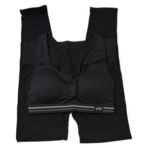 Marika Black Sports Bra and Abstract Leggings Set NWOT - Sz MEDIUM